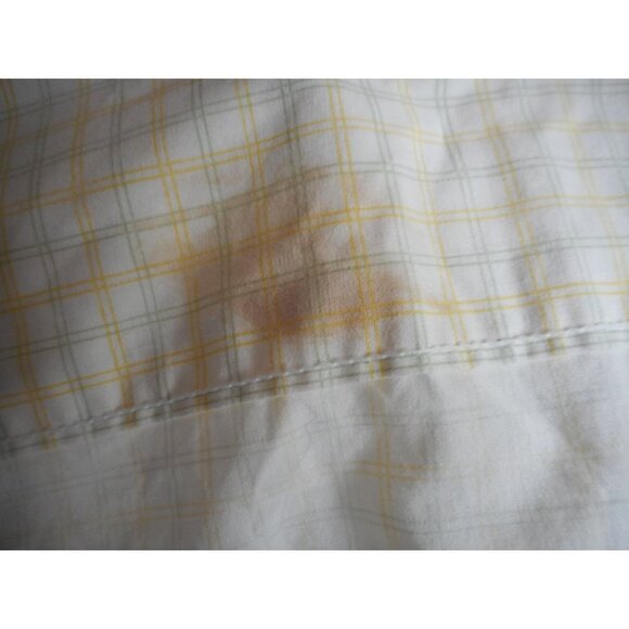 Martha Stewart Yellow Green checked Full Double Flat Sheet USA made cotton blend - Picture 4 of 4